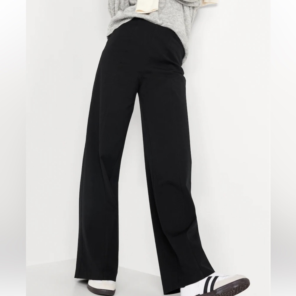 High-waisted pull-on pixie wide leg pants